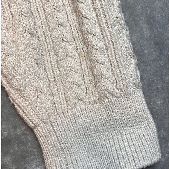 Jonathan Simkhai Cream Andi Cable Knit Cardigan Jacket Peplum Stone Cotton Wool - Picture 7 of 8